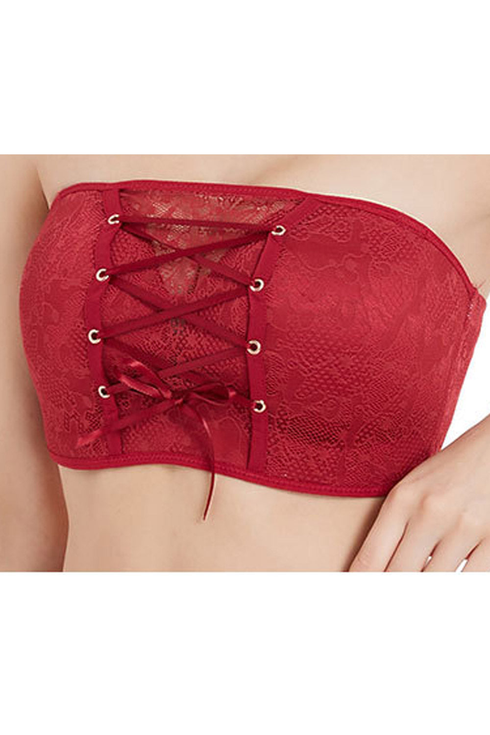 Women Solid Pattern Comfortable Summer Bandeau Bra