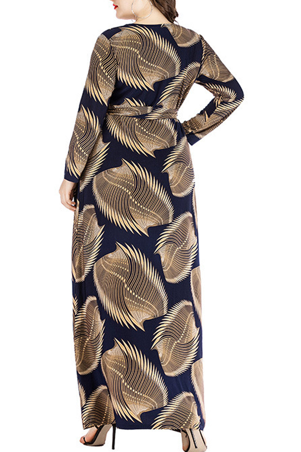 Women Plus Deep Neck Front Slit Dress