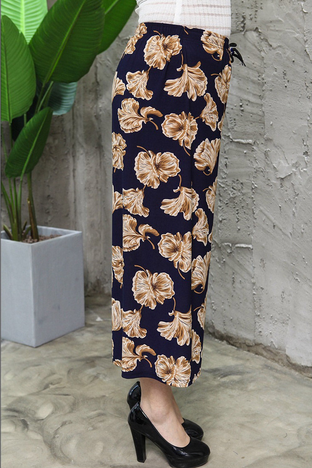 Women Plus Loose Floral Comfortable Pant