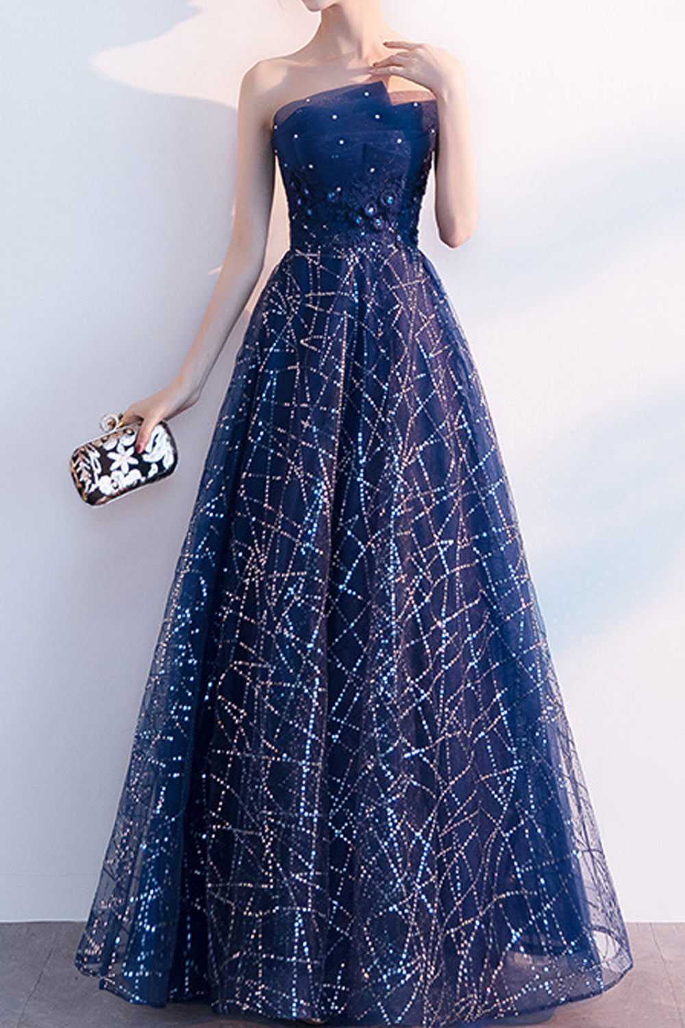 Women Off-Shoulder Solid Pattern Breathable Thin Evening Party Dress