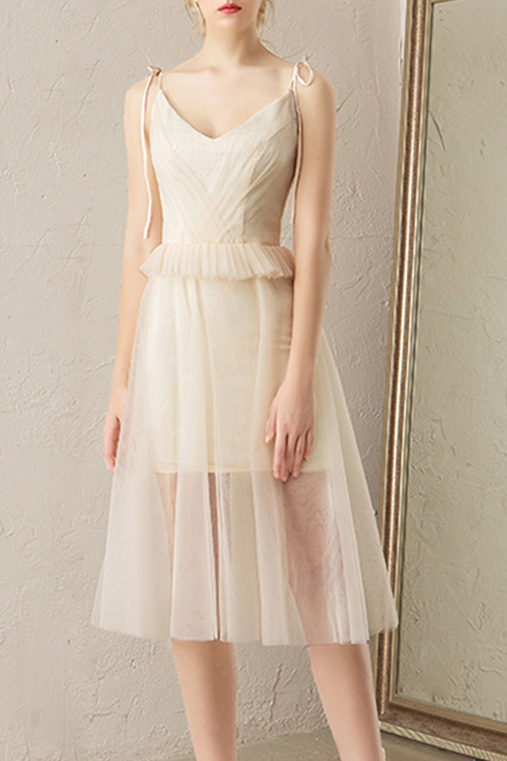 Women Tie Strap Thin Skirt Comfortable Classy Party Dress