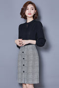 Women Restful Stand collar Loose Long Sleeve Delightful Solid Colored Casual Shirt