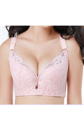 Women Lace Up Solid Colored Full Cup Minimizer Bra