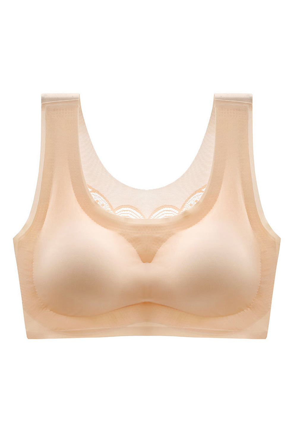 Women Comfy Seamless Full Cup Solid Colored Soft Vest Bra