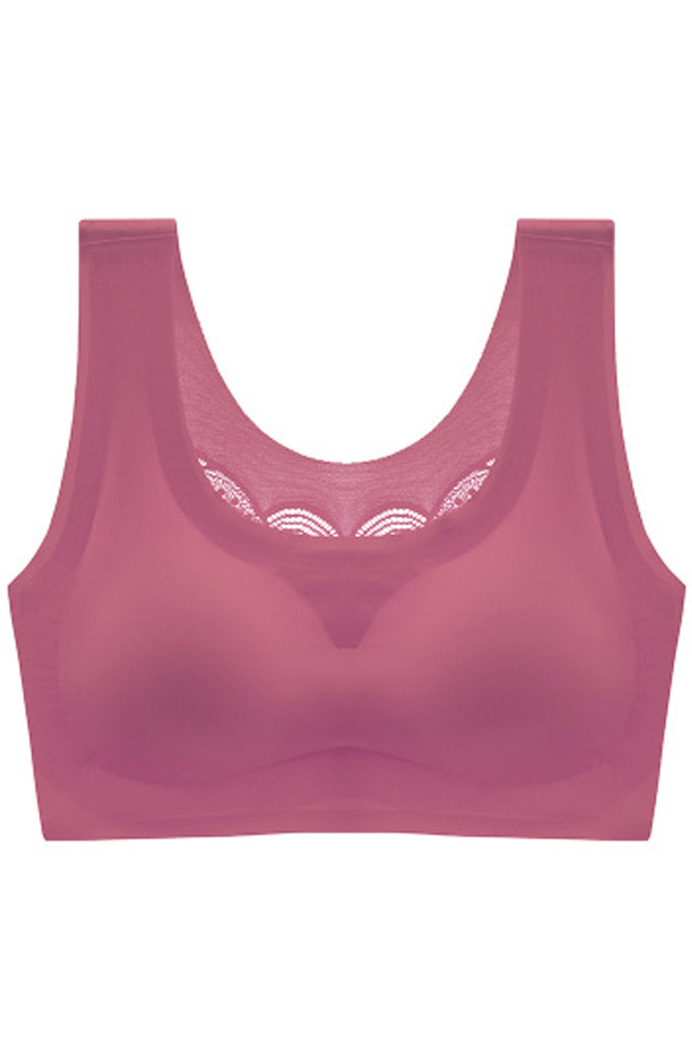 Women Comfy Seamless Full Cup Solid Colored Soft Vest Bra