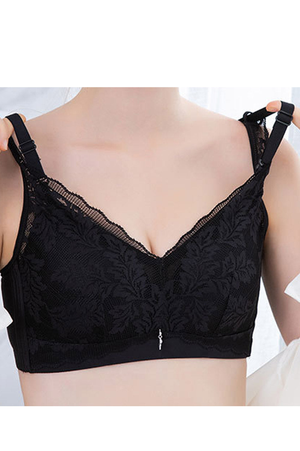 Women Breathable Solid Colored Lace Up Tremendous Minimizer Bra
