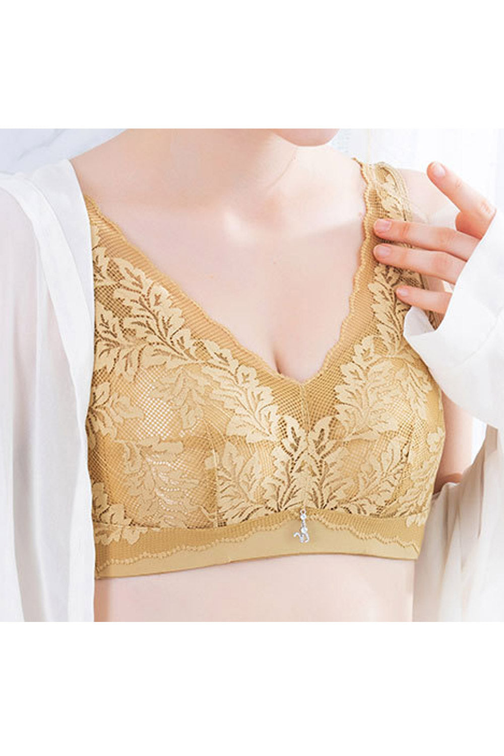 Women Breathable Solid Colored Lace Up Tremendous Minimizer Bra