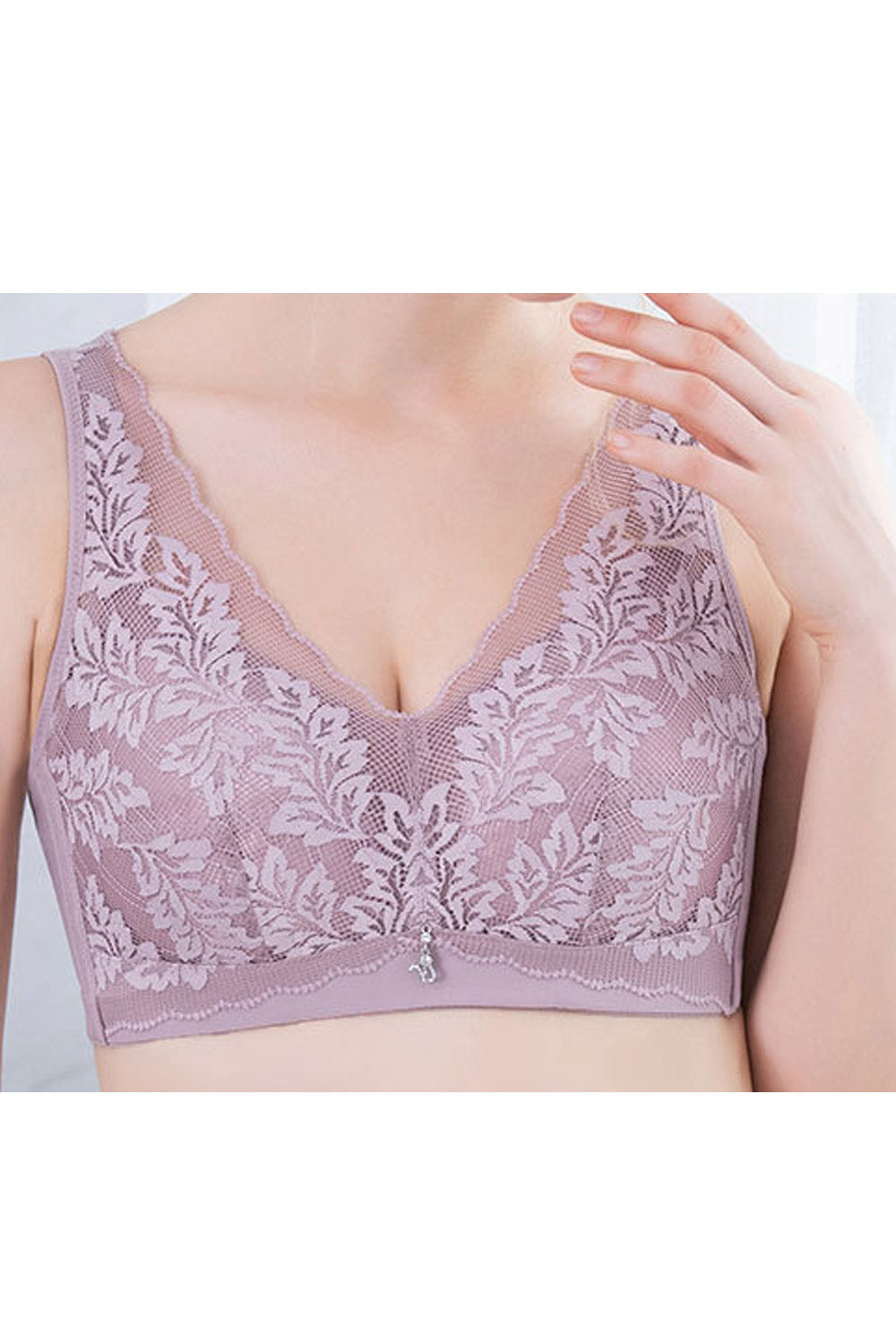 Women Breathable Solid Colored Lace Up Tremendous Minimizer Bra