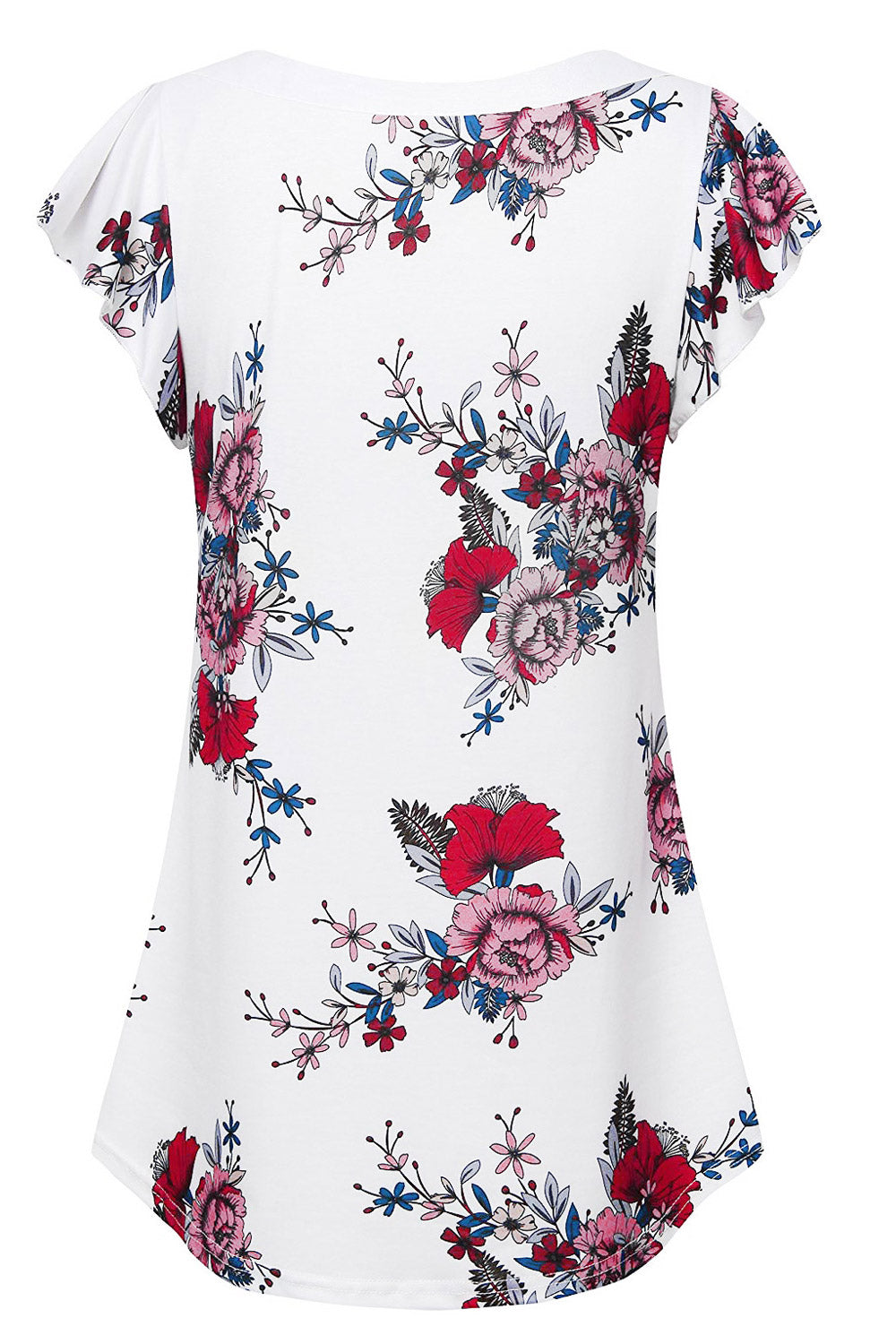 Women V-Neck Floral Pattern Summer Blouse
