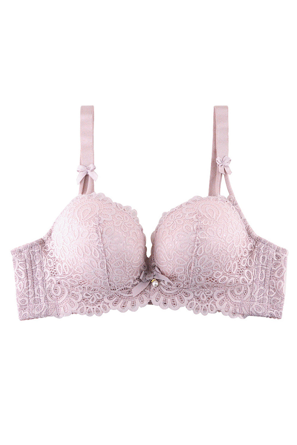 Women Lovely Solid Colored Lace Up Balconette Bra