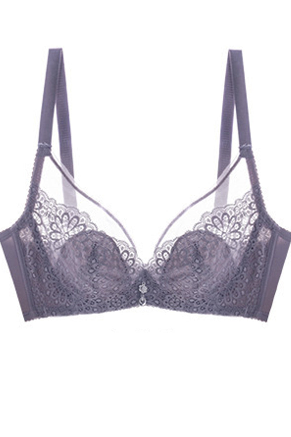 Women Comfortable Solid Colored Pretty Ultra Thin Sheer Bra