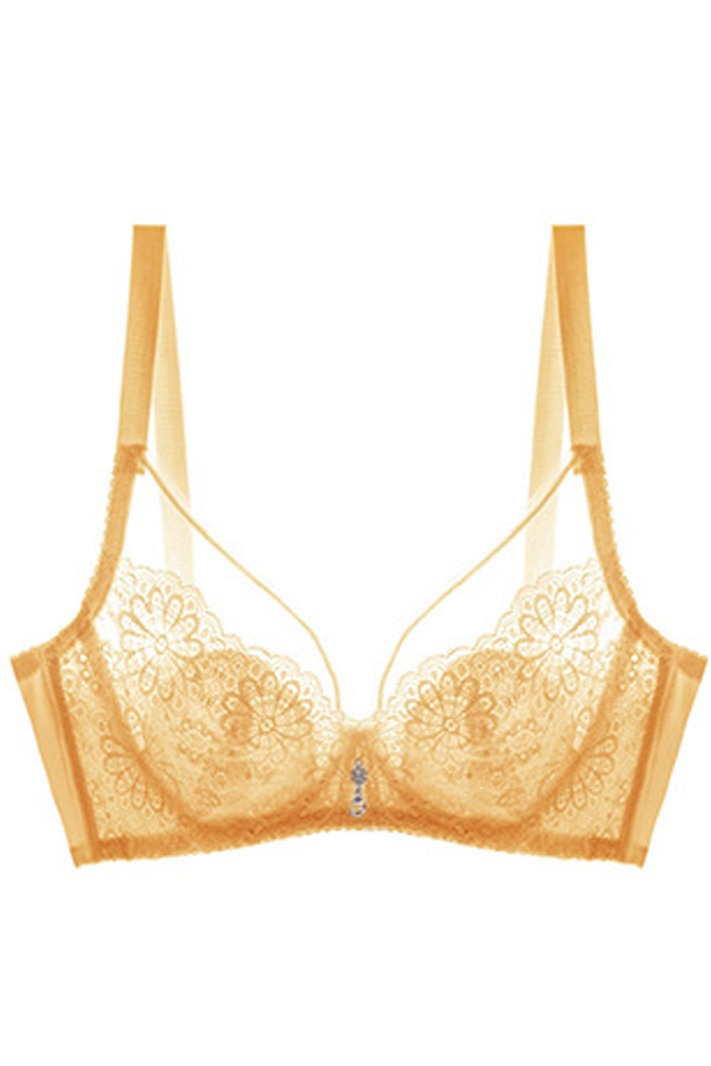 Women Comfortable Solid Colored Pretty Ultra Thin Sheer Bra
