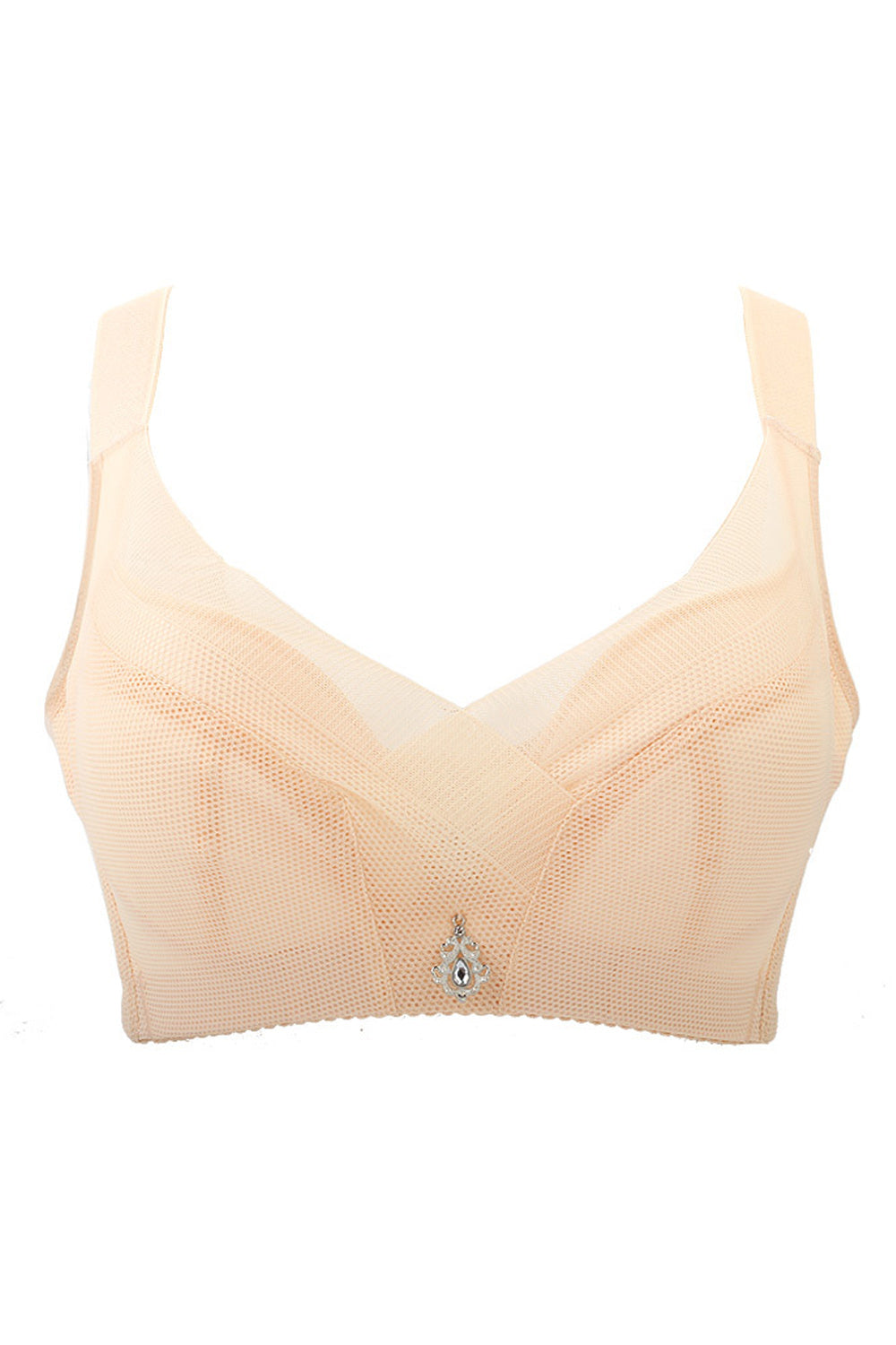 Women Ventilated Solid Colored Soft Smooth Minimizer Bra