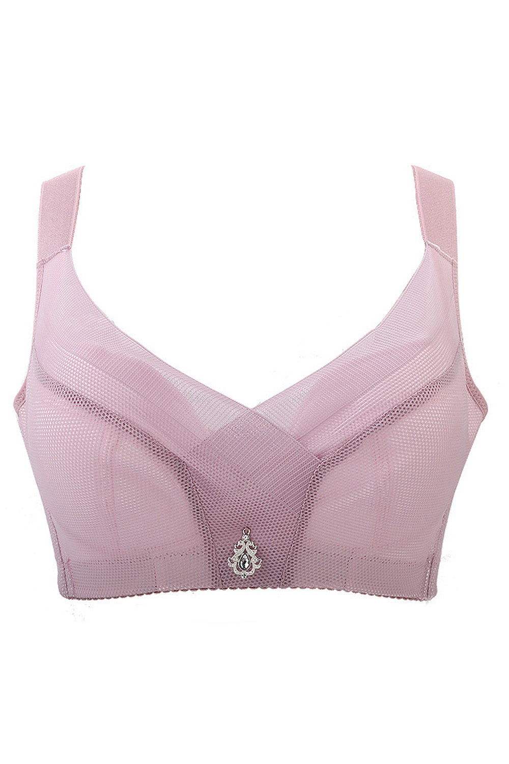 Women Ventilated Solid Colored Soft Smooth Minimizer Bra
