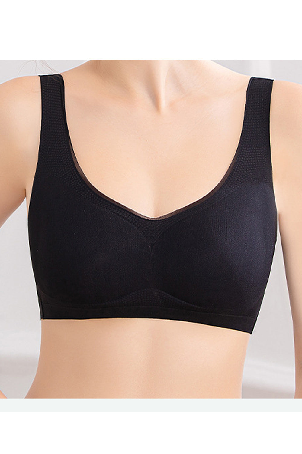 Women Full Cup Comfortable Thin Solid Colored Sheer Bra