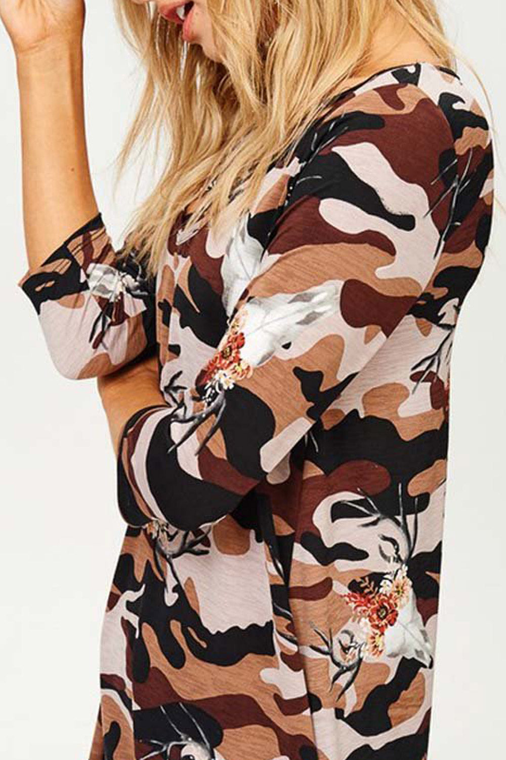 Women Strap V-Neck Printed Summer Blouse