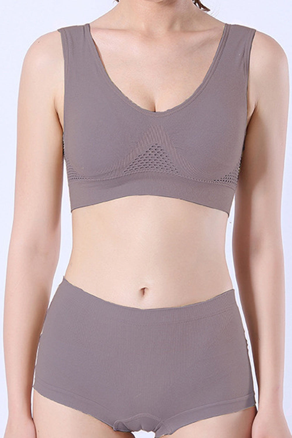 Women Breathable Solid Colored Yoga Stretchable Sports Bra