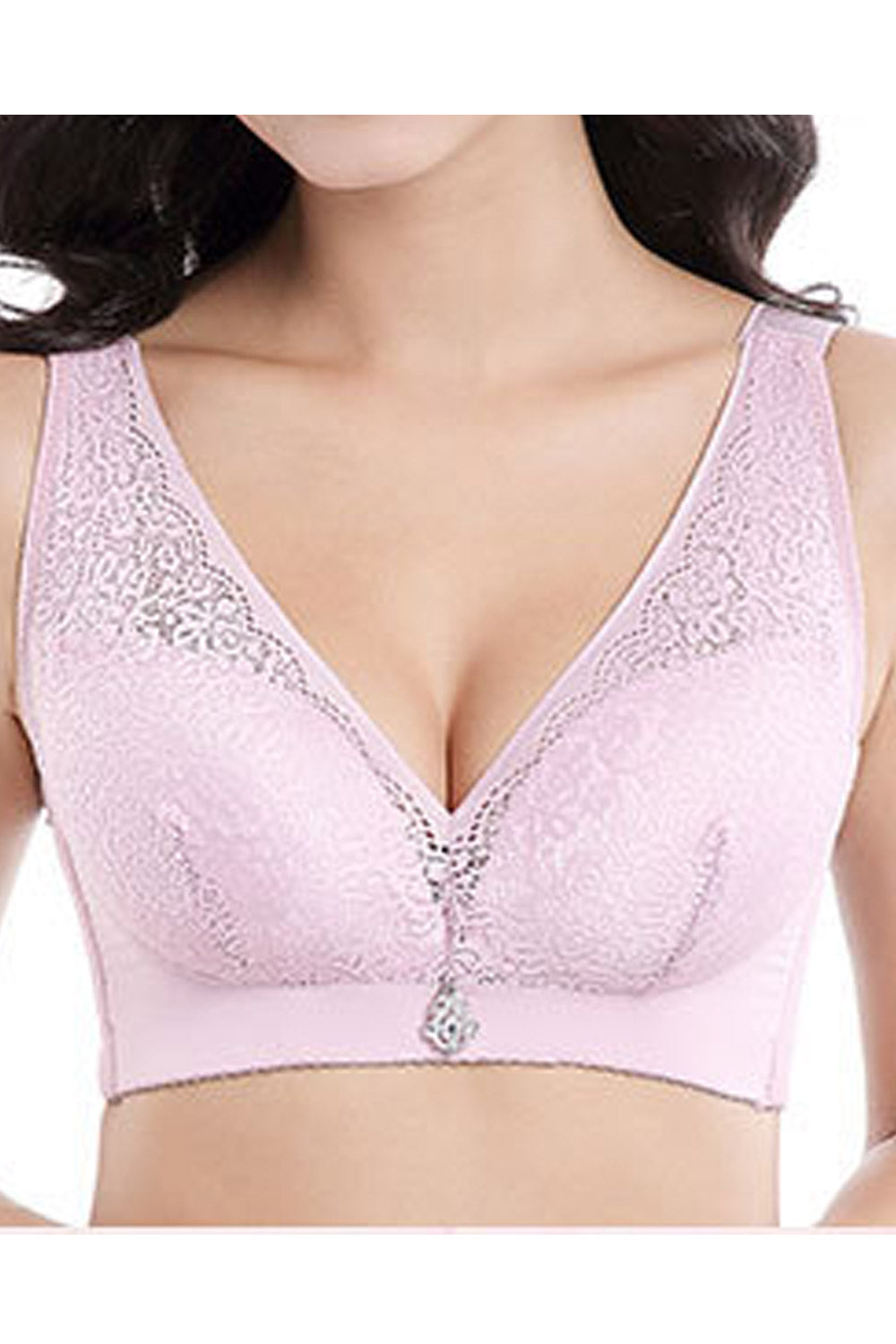 Women Solid Colored Beautiful Shoulder Strap Easy Minimizer Bra