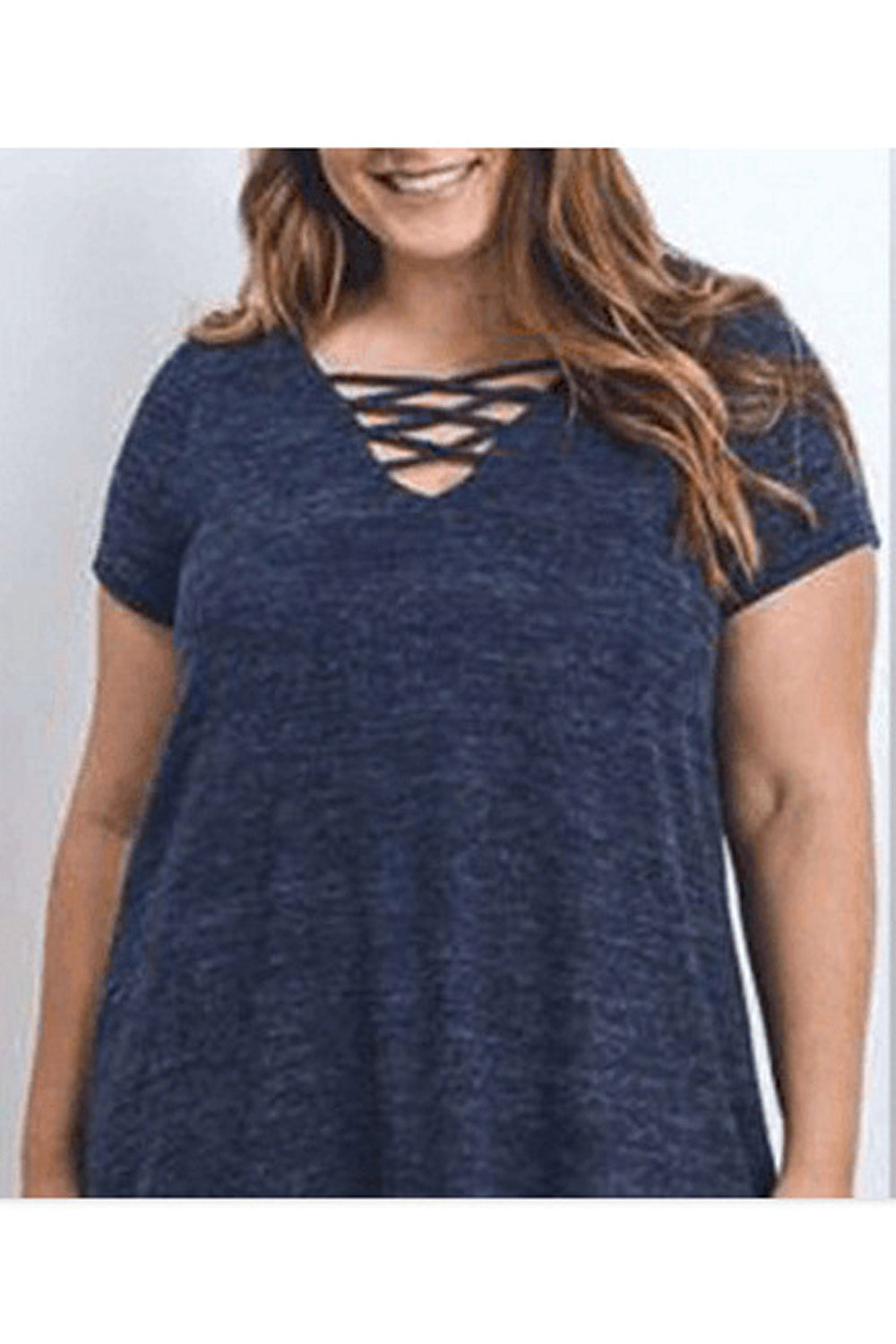 Women Loose Short Sleeve Flexible Strap Top