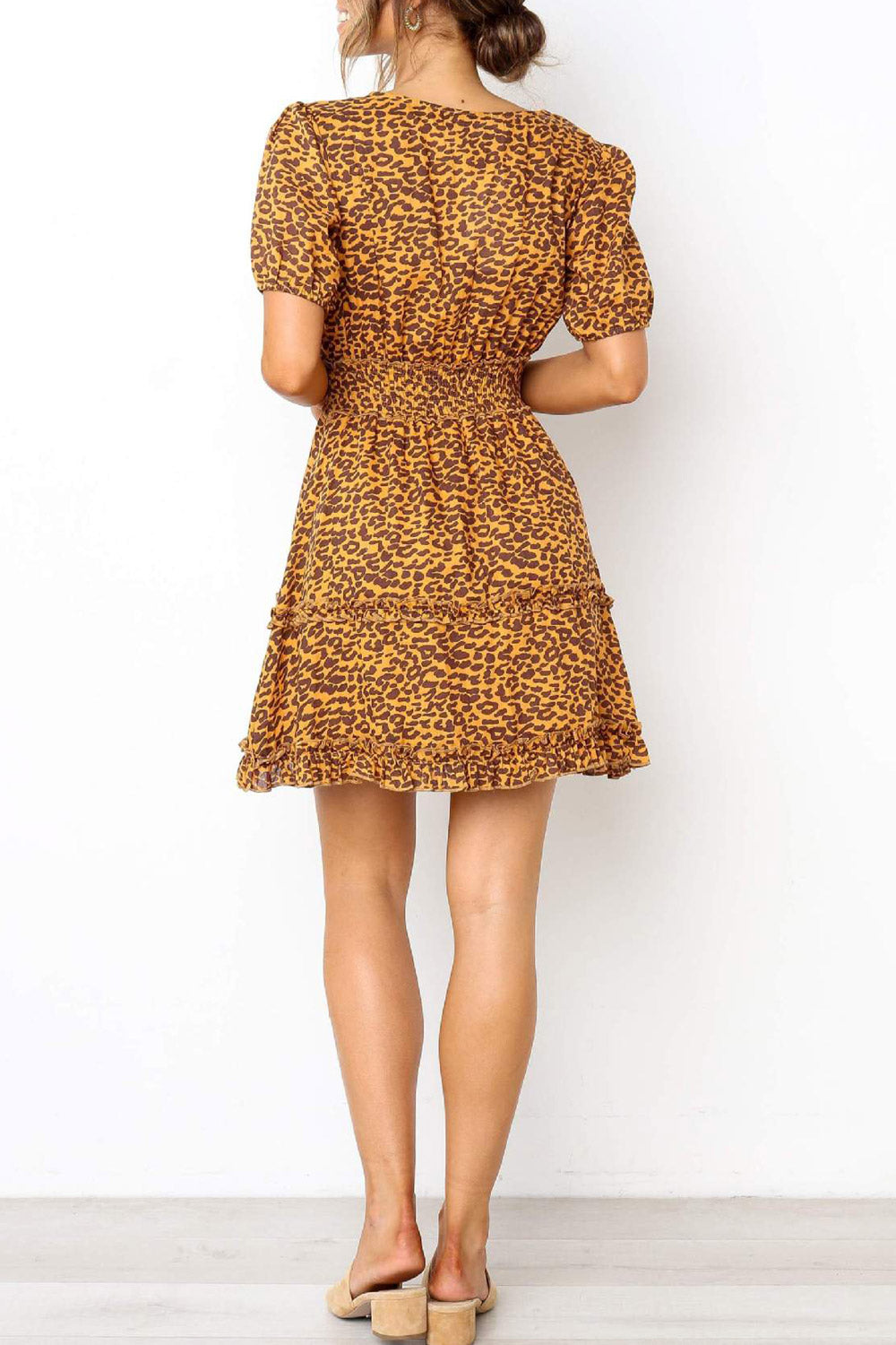 Women Soft Material Empire Waist Ruffle Dress