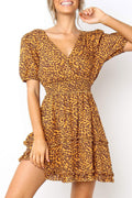 Women Soft Material Empire Waist Ruffle Dress