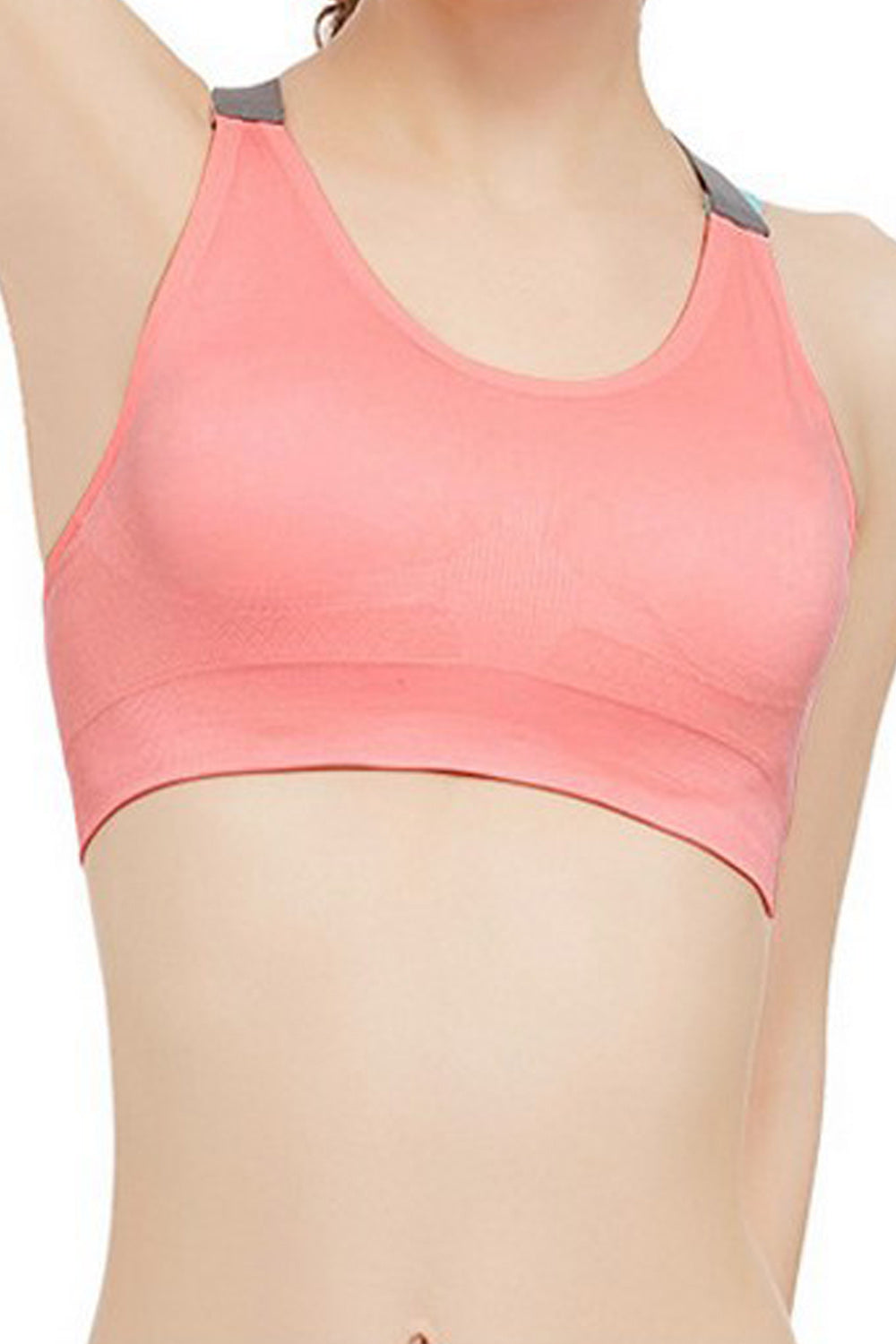 Women Double Cross Strap Solid Colored Stretchy Sports Bra