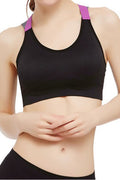Women Double Cross Strap Solid Colored Stretchy Sports Bra