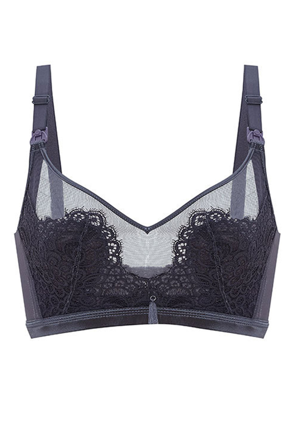 Women Solid Colored Seamless Shoulder Strap Nursing Bra