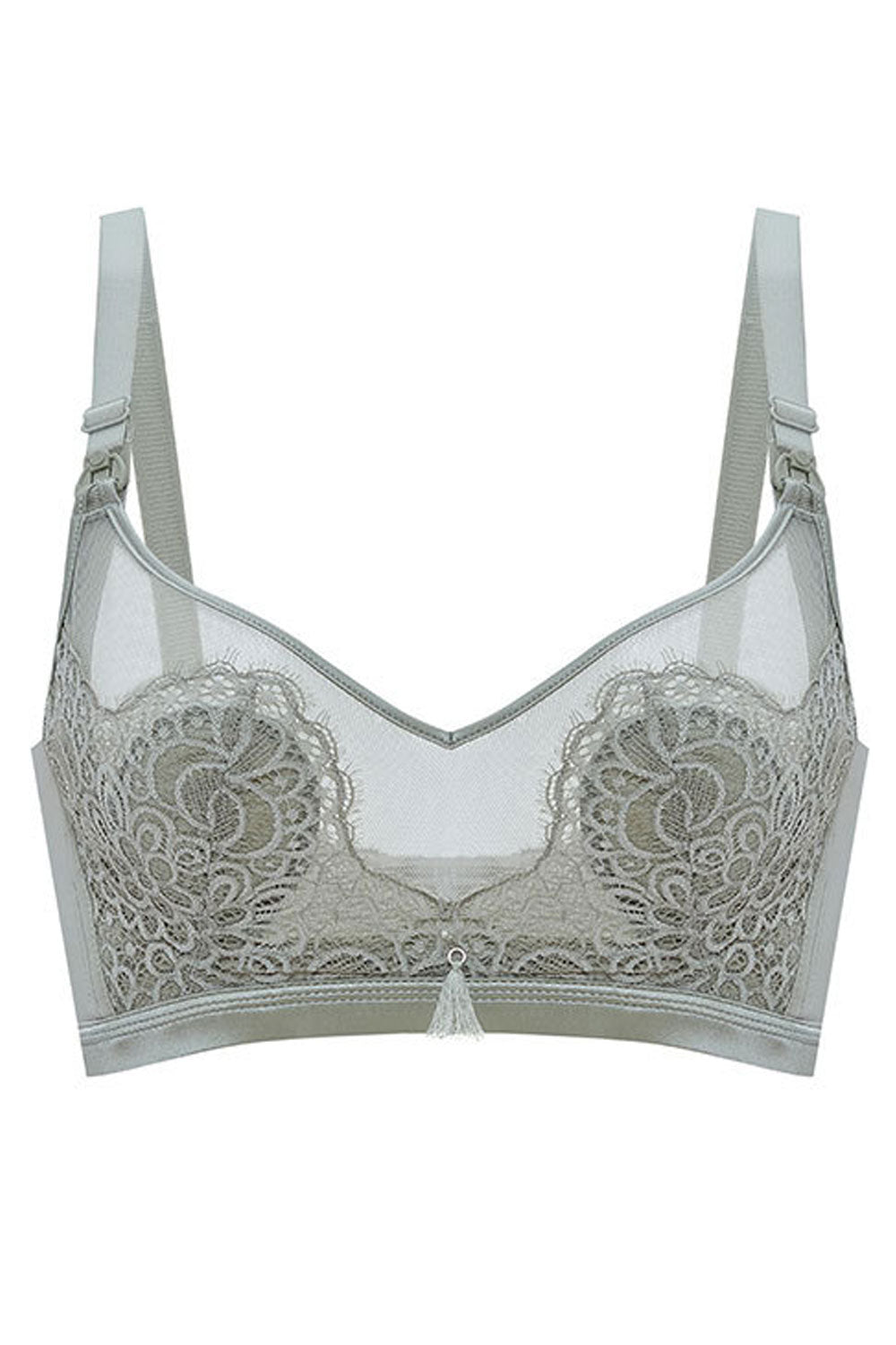 Women Solid Colored Seamless Shoulder Strap Nursing Bra