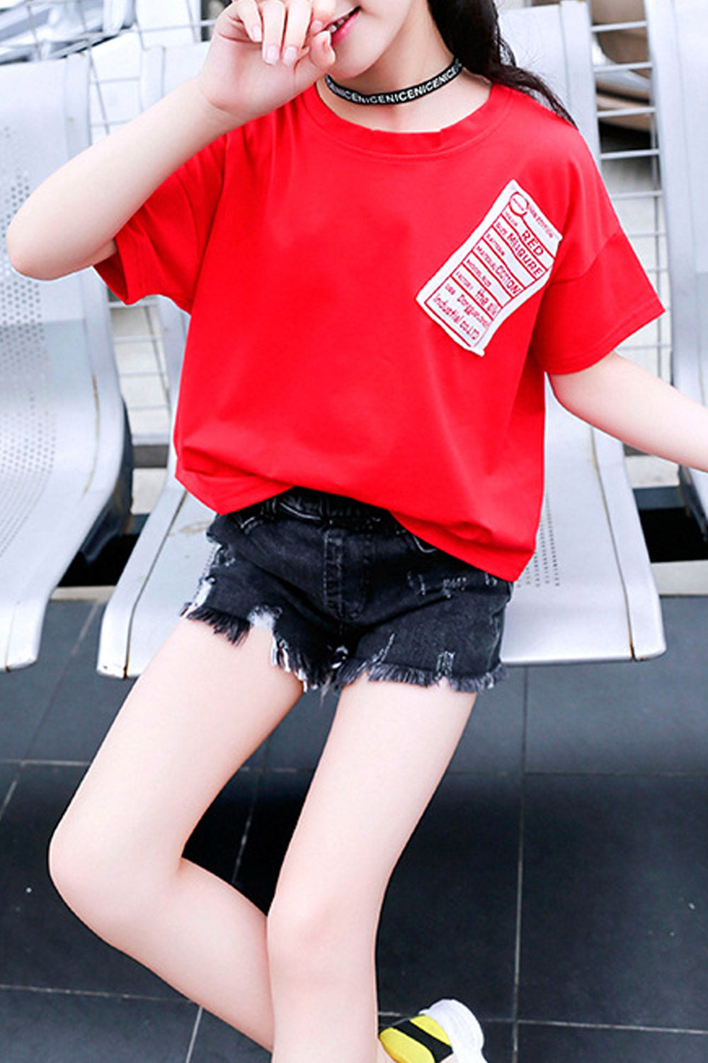 Kids Girls Loose Design Gaphic Summer T-Shirt