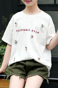 Kids Girls Loose Printed Summer Holiday T-Shirt