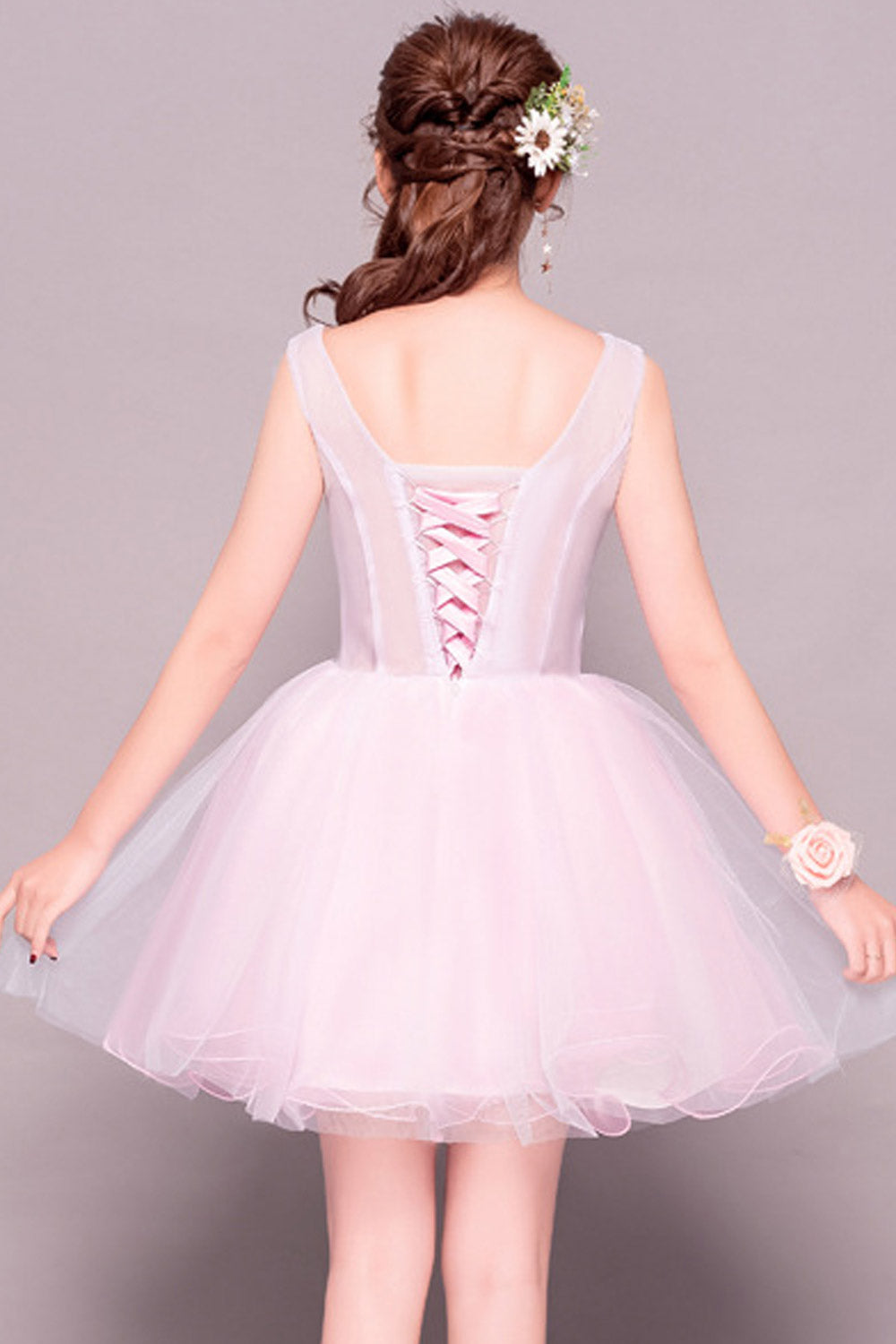 Women Lace Decorated Sleeveless Party Dress