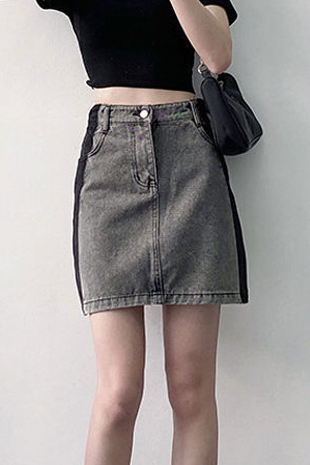Women High Waist A-Line Splendid Solid Colored Restful Summer Casual Denim Short Skirt