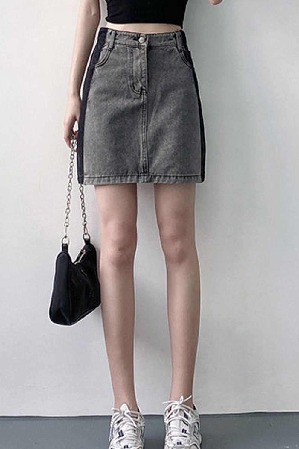 Women High Waist A-Line Splendid Solid Colored Restful Summer Casual Denim Short Skirt