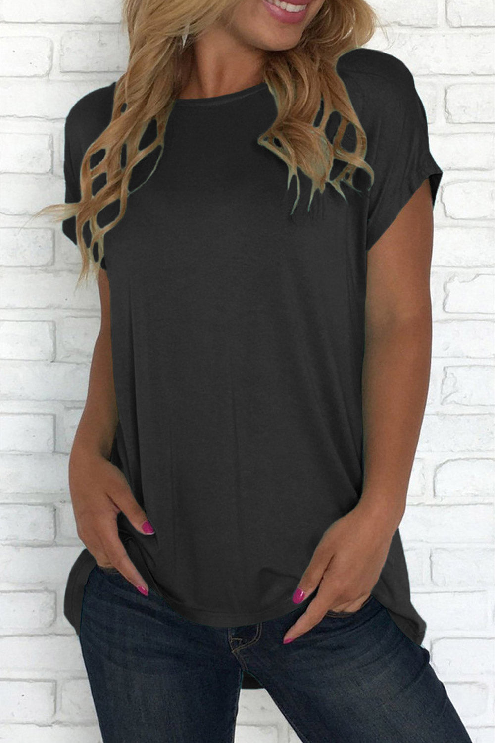 Women Flexible Short Sleeve Casual Top