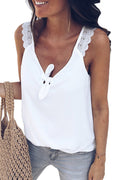 Women Lace Shoulder Sleeveless Summer Top
