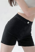 Women Restful & Reliable High Waist Trendy Solid Colored Summer Stretchy Casual Denim Short