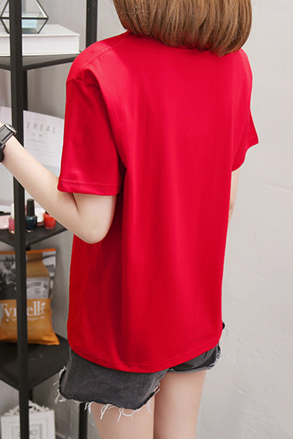 Women Round Neck Loose Fashion Top