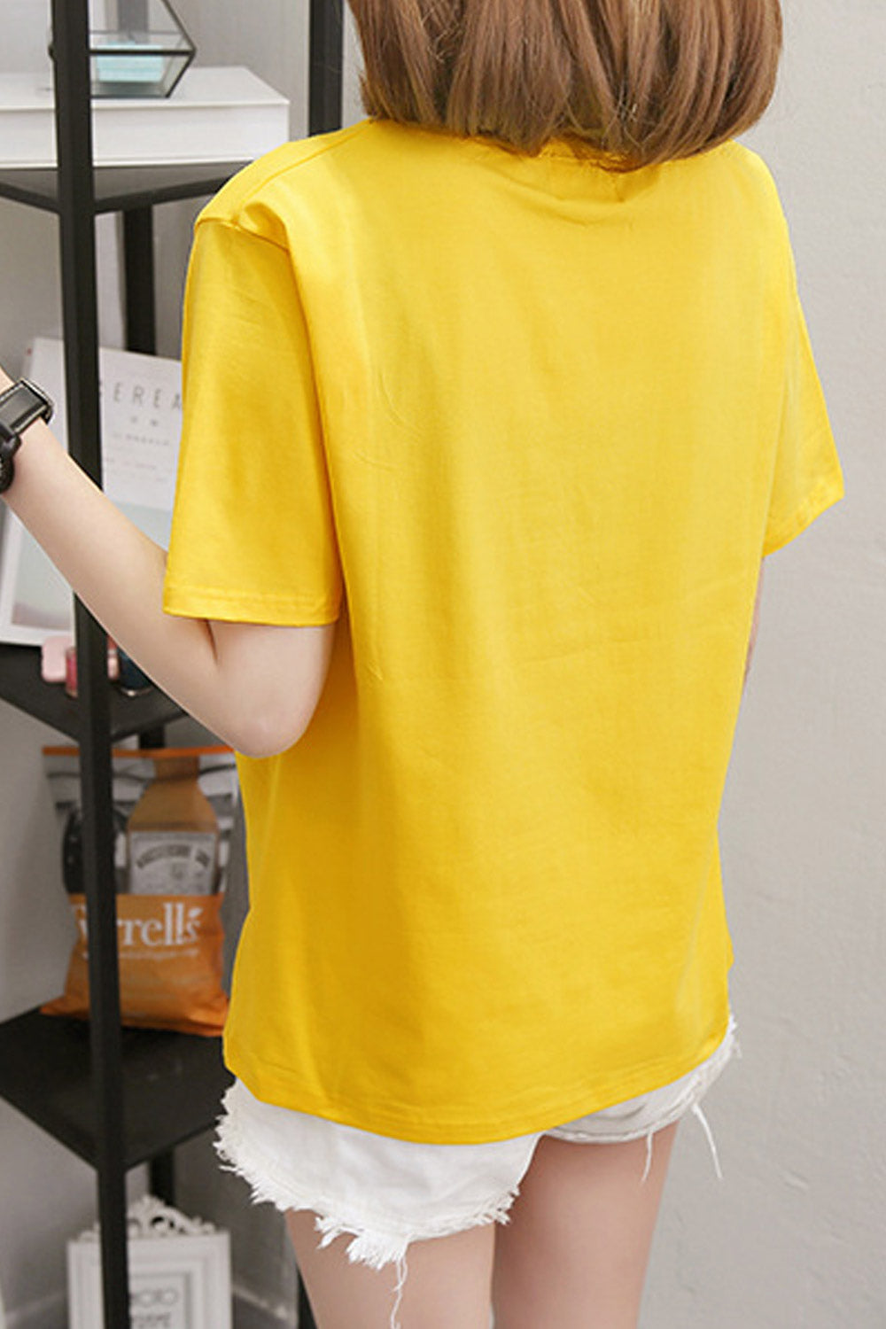 Women Fashion High Neck Printed Top