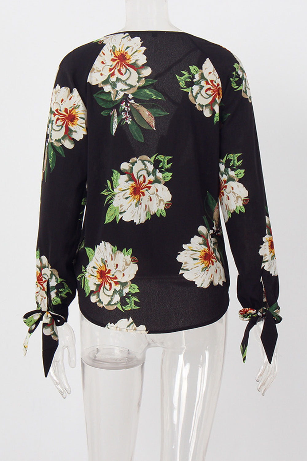Women Floral Deep Neck Attractive Chiffon Top