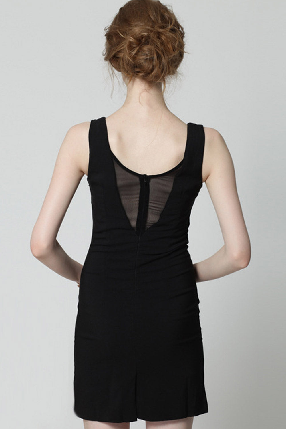 Women High Neck Bow Back Stylish Dress