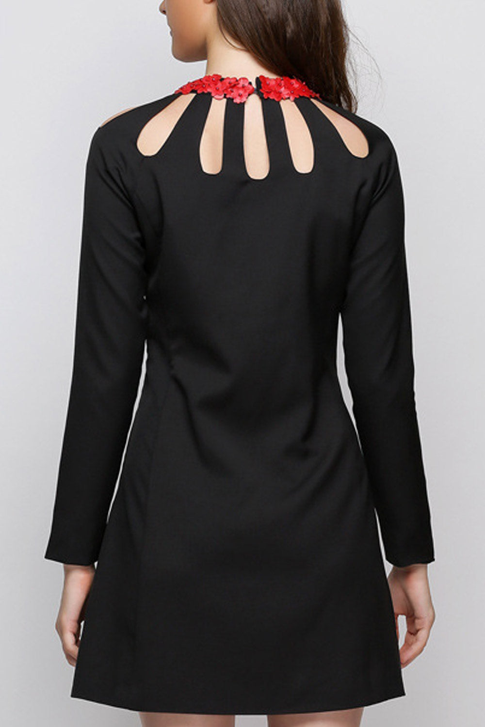 Women Hollow Neck Attractive Short Dress