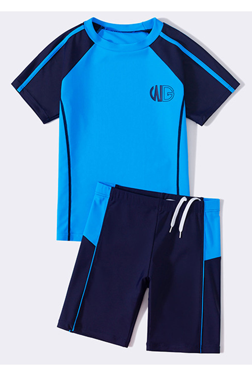 Kids Boys Elasticated Drawstring Waist Summer Stretchable Two-Piece Pool Swimwear