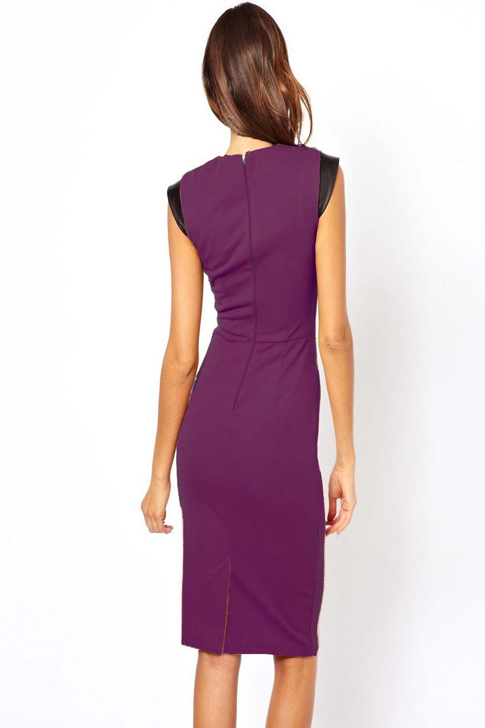 Women Slim Fit Deep V-Neck Summer Sleeveless Stylish Solid Colored Above Knee Casual Dress