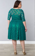 Women Round Neck Plus Size Halter Dress Green