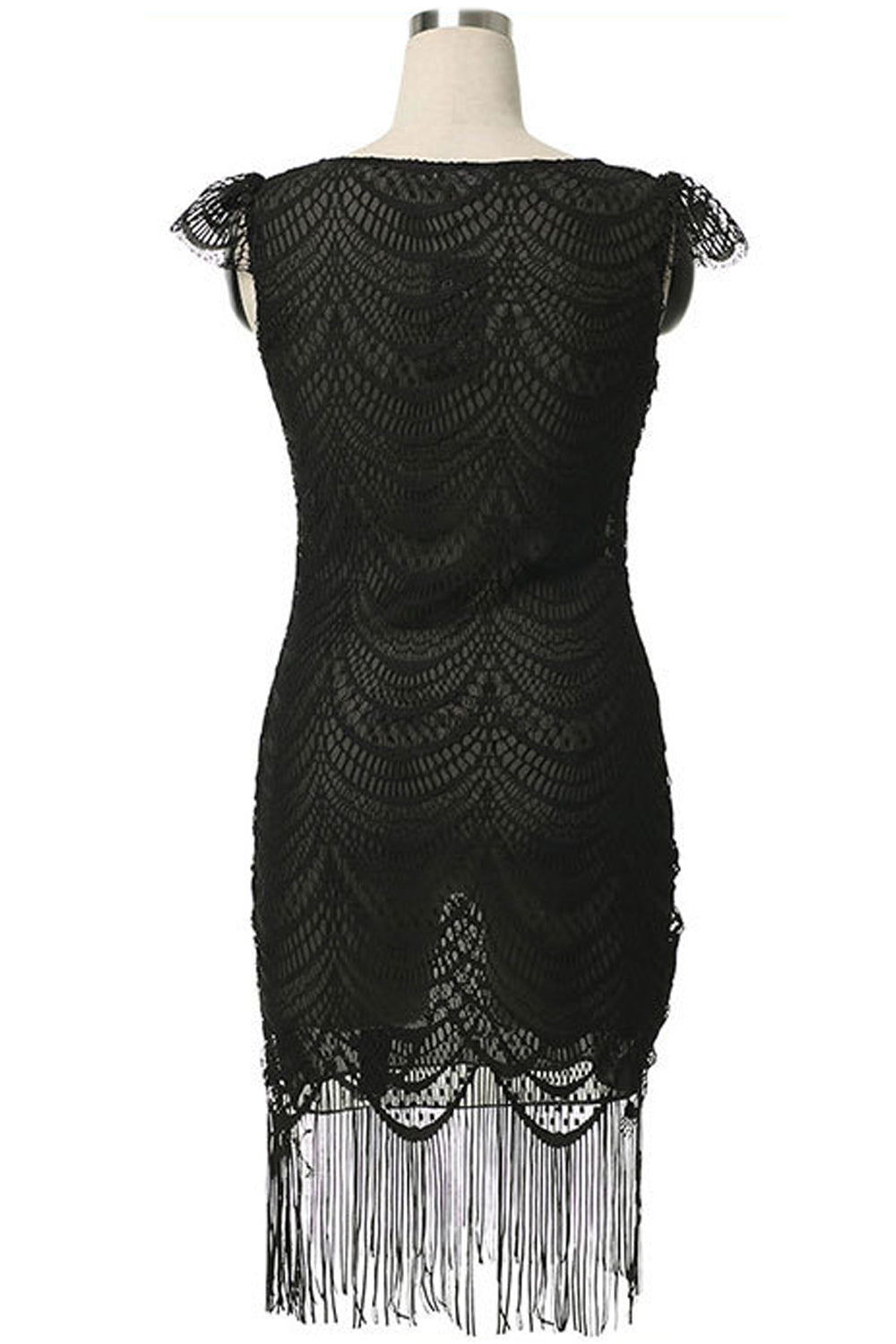 Women Cup Sleeves Short Length Bodycon Dress Black