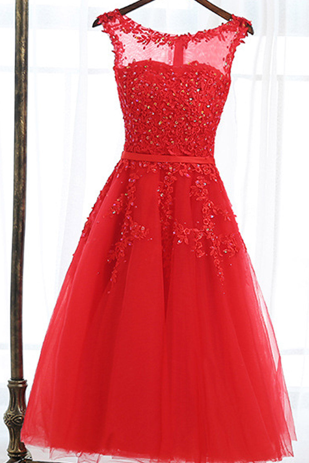 Women Lace Sleeveless Short Wedding Dress