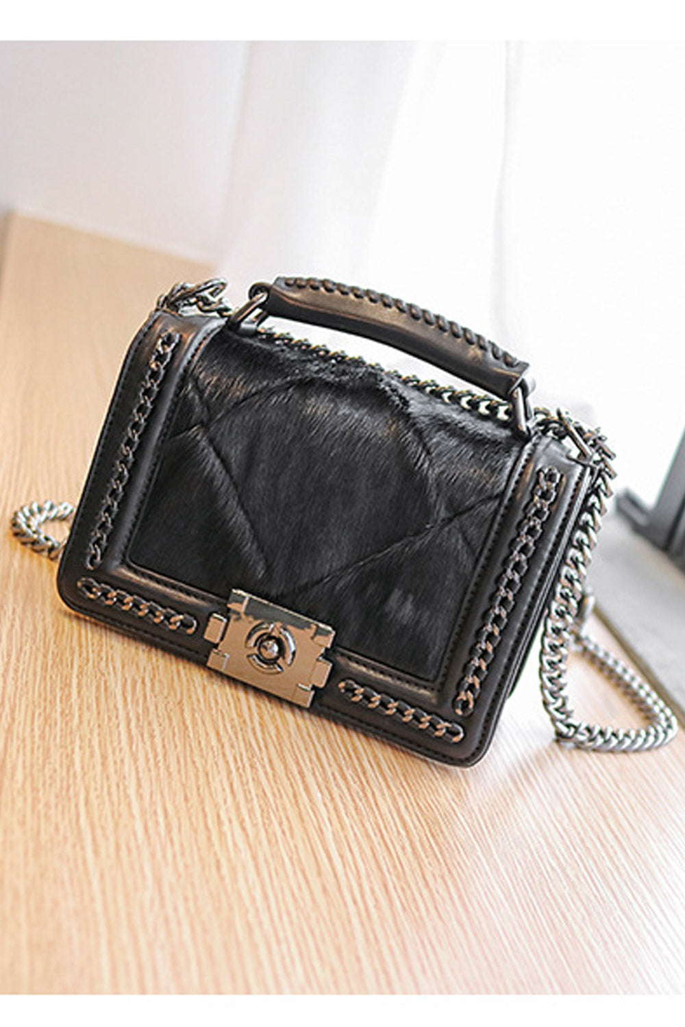 Women Chain Hidden Zipper Crossbody Bag