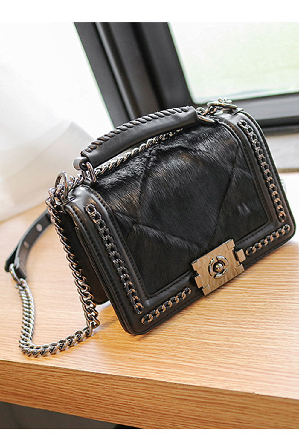 Women Chain Hidden Zipper Crossbody Bag