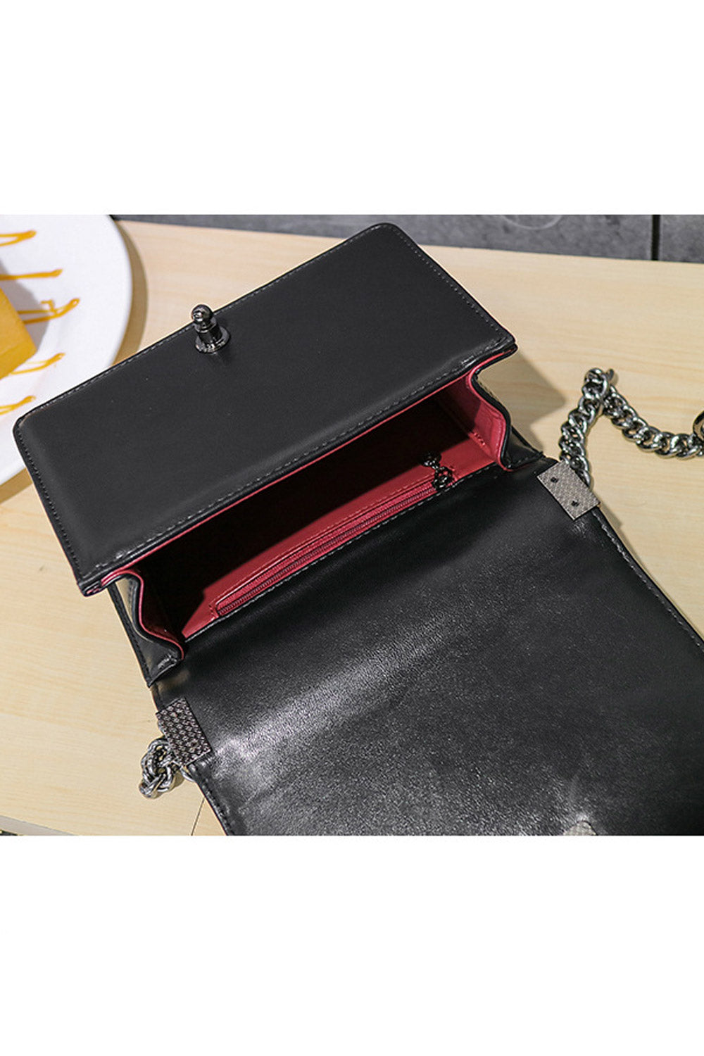 Women Chain Hidden Zipper Crossbody Bag